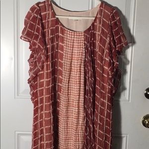 Hiche sleeveless drape sleeve lined dress with pleated front drape size XL